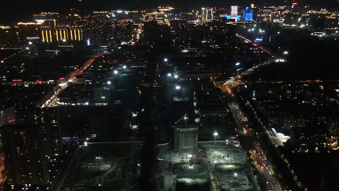 温州无人机航拍住宅高楼灯光夜景