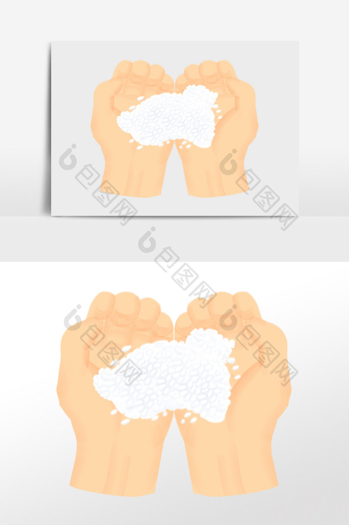 长粒香米手捧稻米