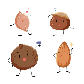 卡通似人坚果图片