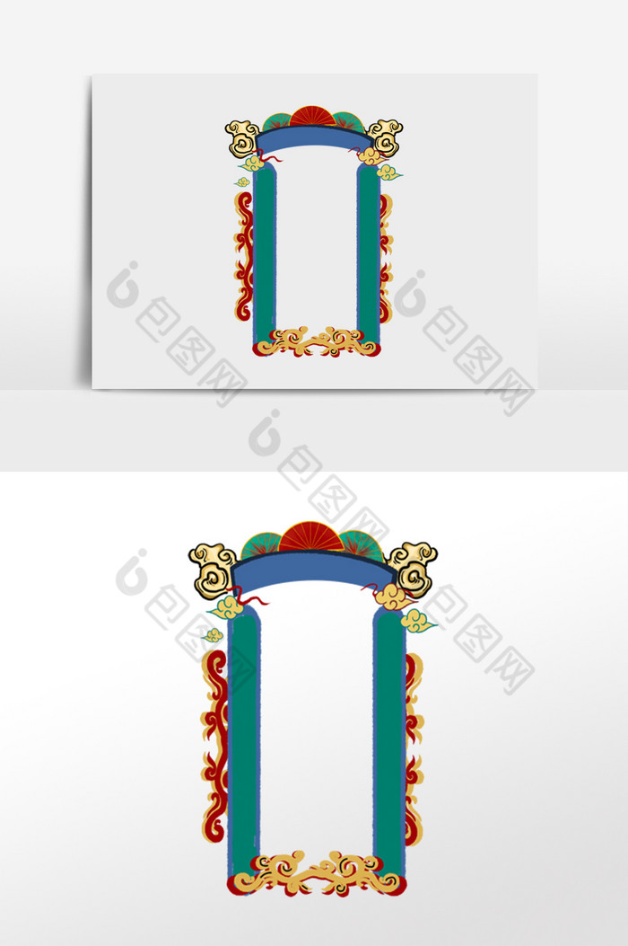 拱形祥云边框图片图片