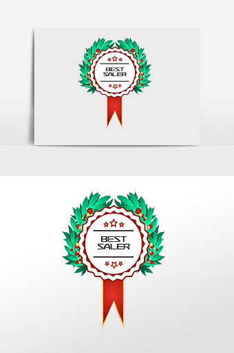 圣诞节快乐松枝标签