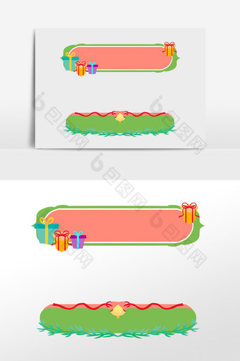 圣诞节礼物铃铛标题框图片