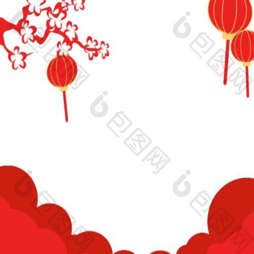 牛年春节红色灯笼元素动图GIF