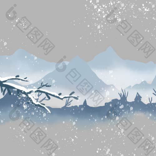 冬天冬季下雪大雪元素动图GIF