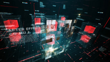 3D高科技透明立方体网络宣传片AE模板