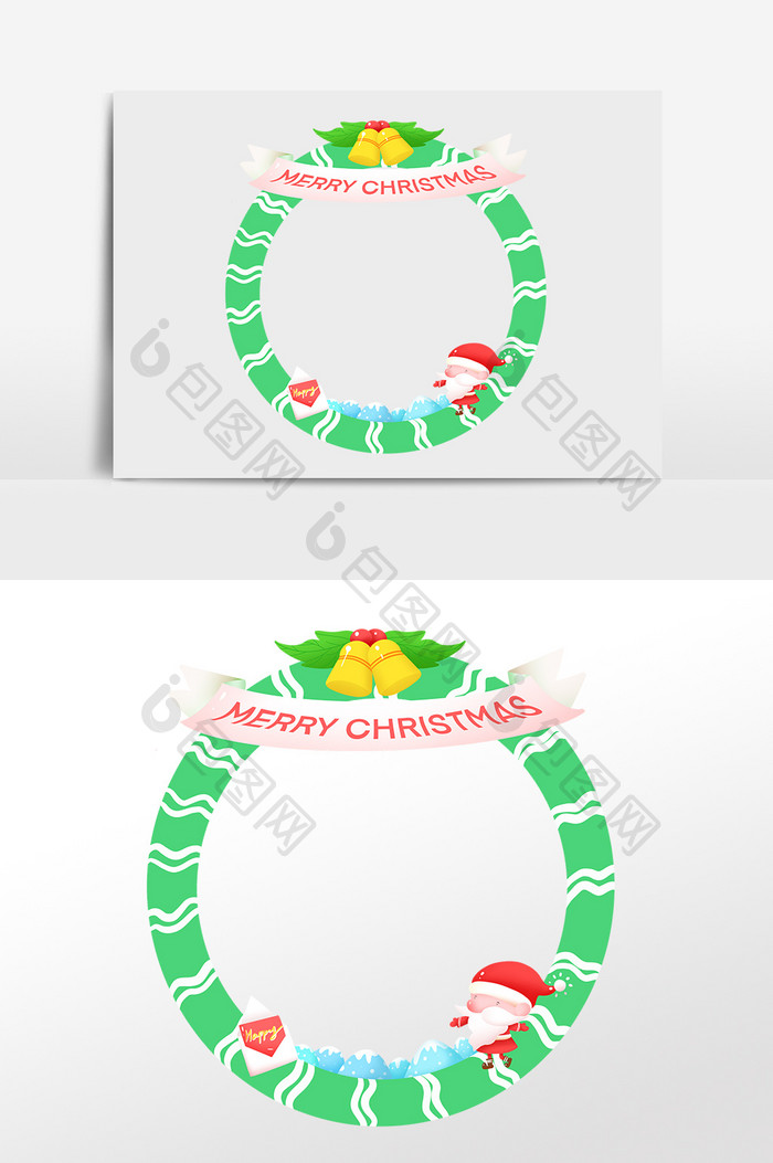 圣诞节铃铛拍照边框