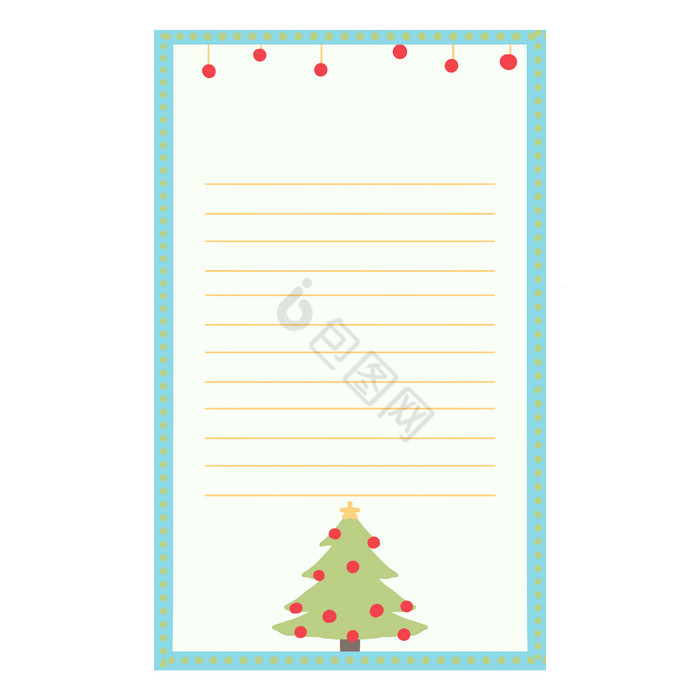 圣诞节圣诞树信笺信纸图片