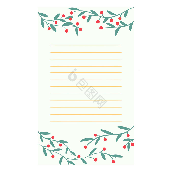 圣诞节浆果信笺信纸图片