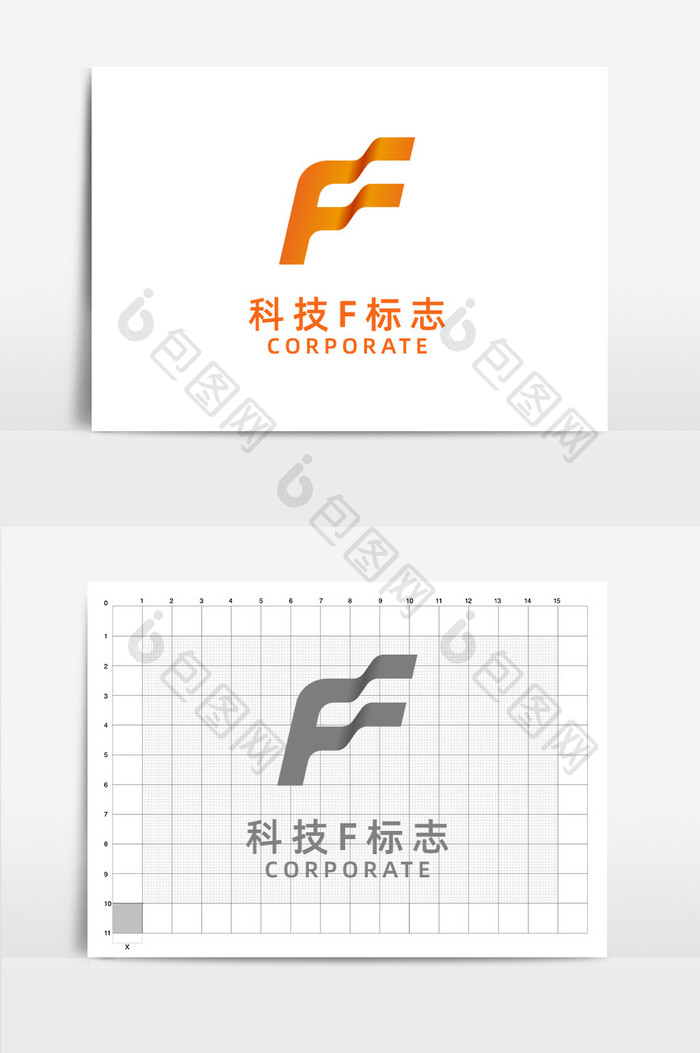 科技互联网字母f标志logo