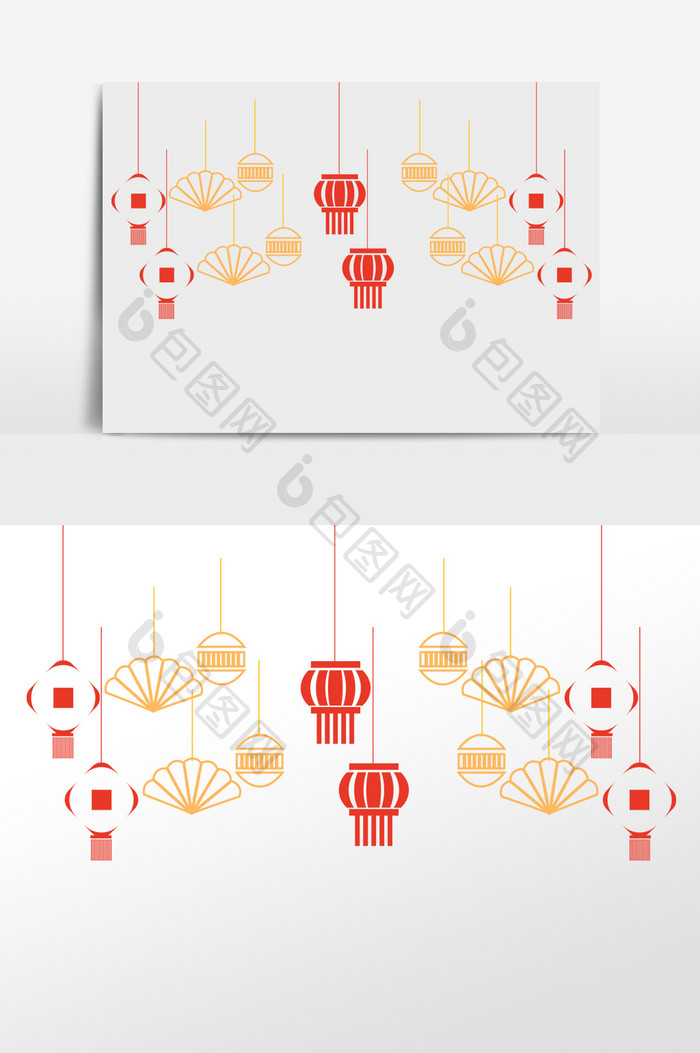线性春节灯笼挂饰装饰