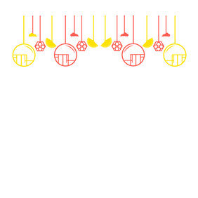 线性春节红色挂饰