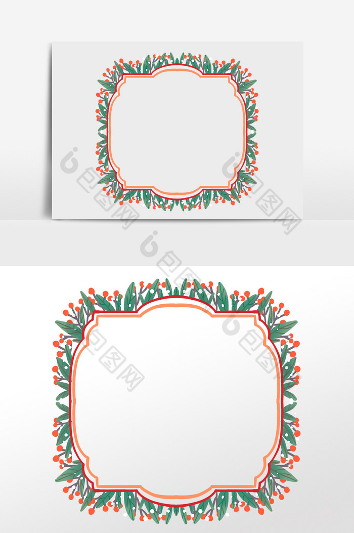 圣诞节松枝拍照边框图片图片