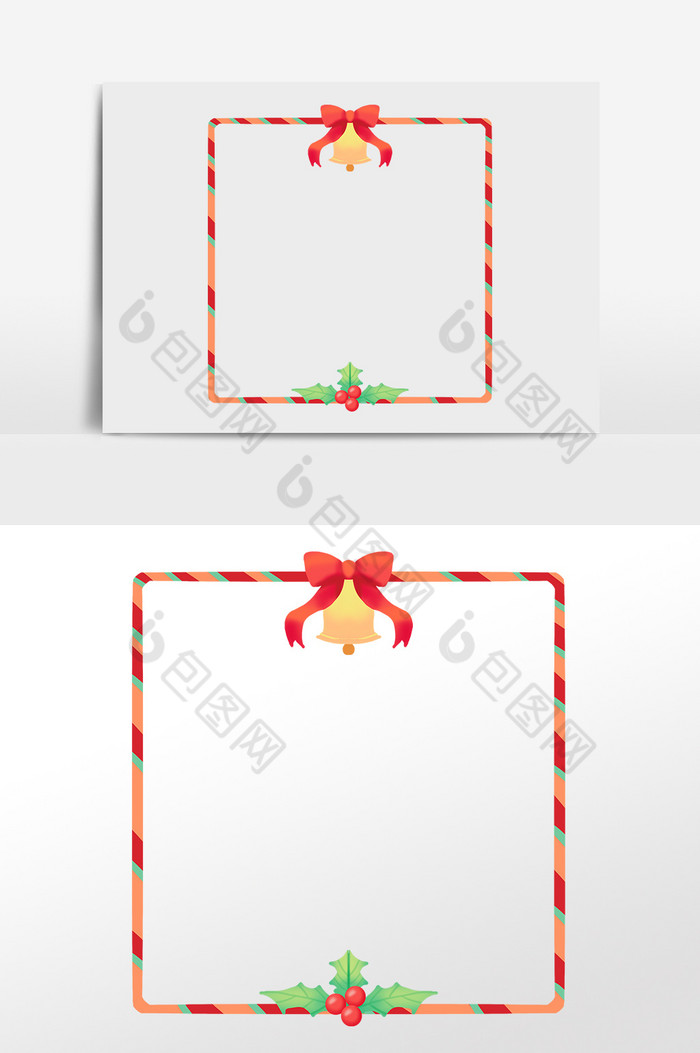 圣诞节铃铛浆果拍照边框图片图片