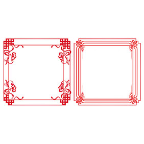 简约风国潮春节花纹边框