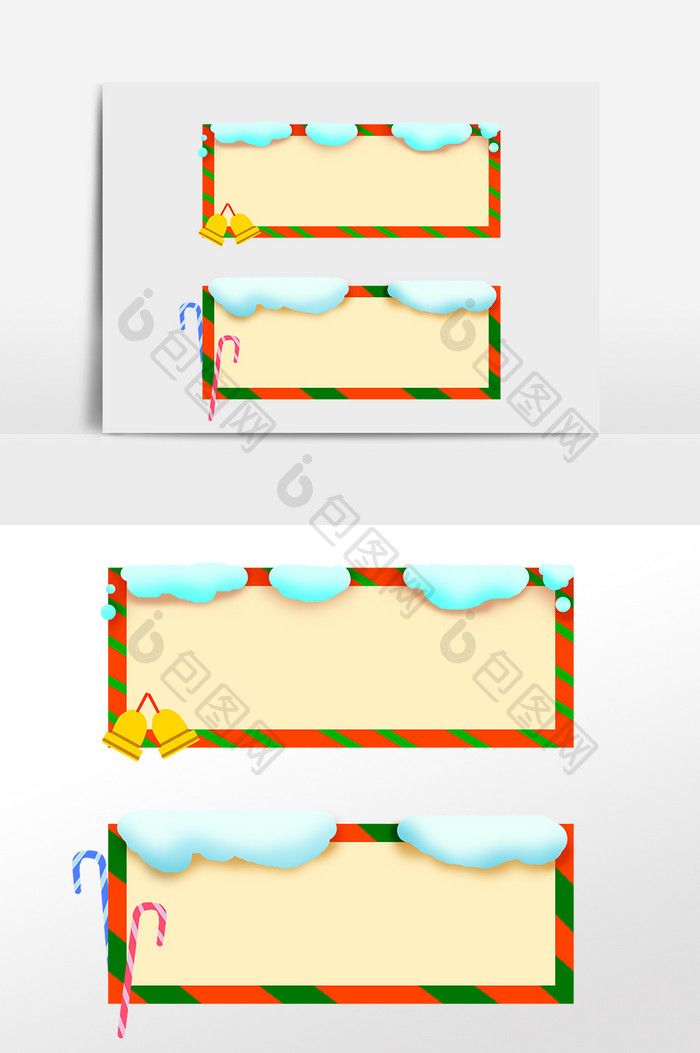 圣诞节铃铛优惠券标题框