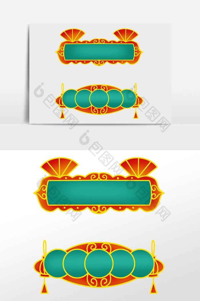 国潮春节花纹标题框