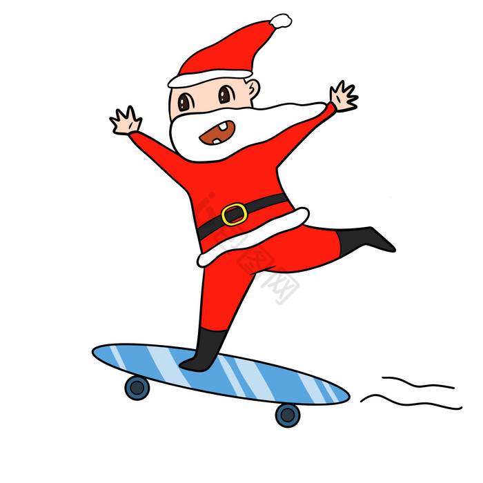 搞怪滑滑板圣诞老人