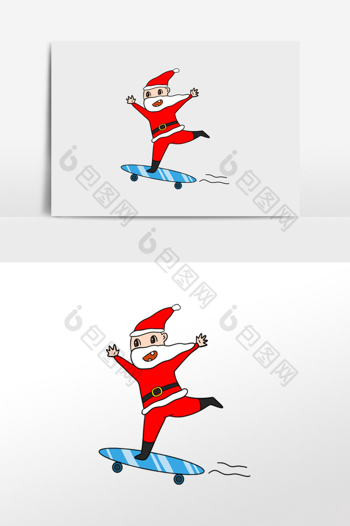 搞怪滑滑板圣诞老人图片图片