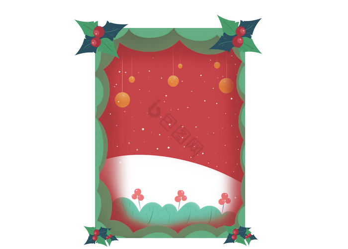 圣诞节浆果边框图片