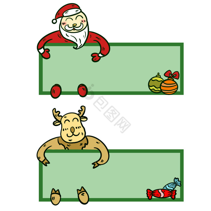 麋鹿圣诞老人标题框图片