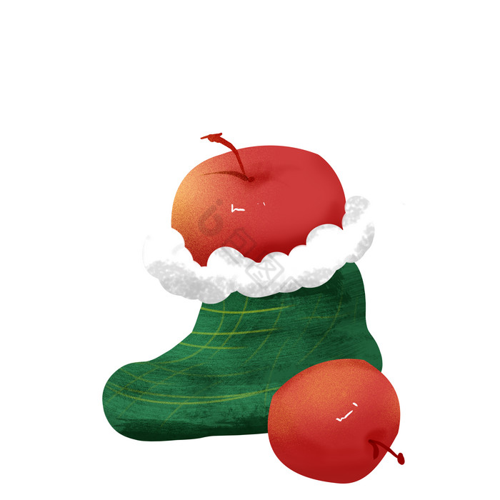 圣诞袜平安夜苹果图片