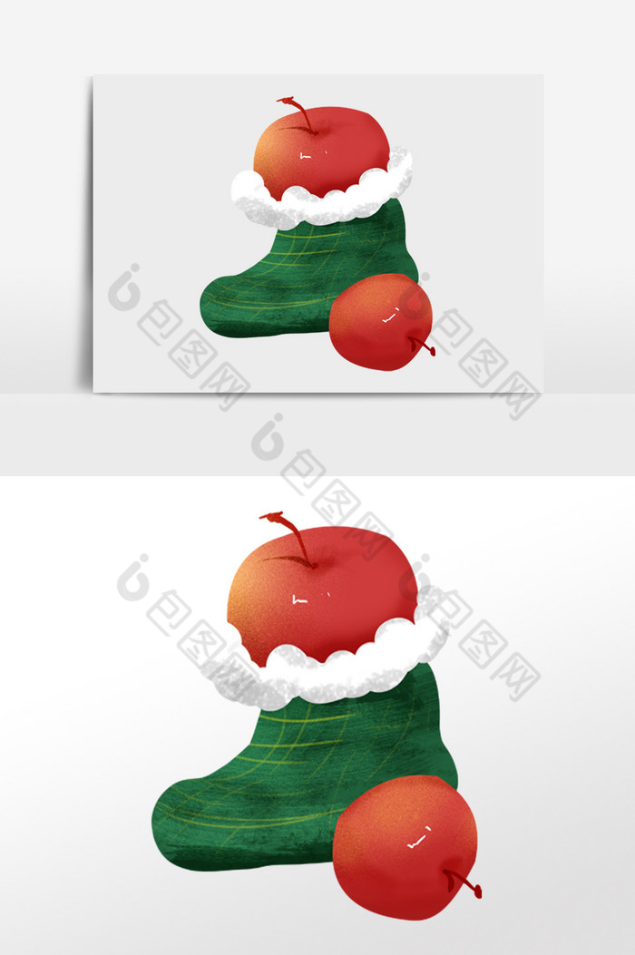 圣诞袜平安夜苹果图片图片