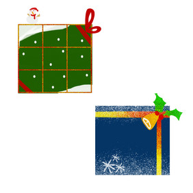 圣诞节礼物标题框边框