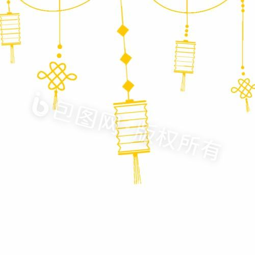 春节金色灯笼挂件元素动图GIF图片