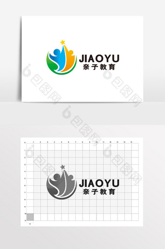 教育早教在线辅导学校LOGO标志VI摘星图片