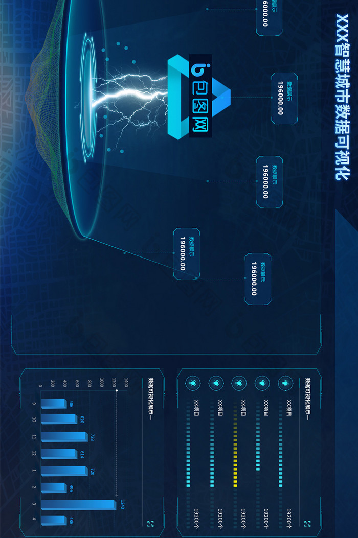 深色科技感数据可视化数据展示超级大屏炫酷
