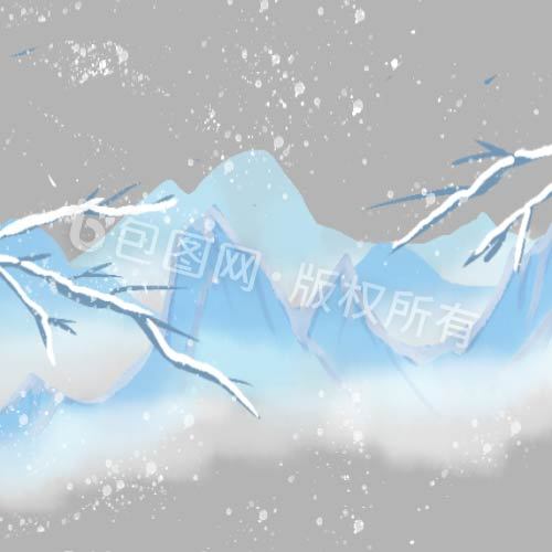 冬季冬天大雪雪山元素动图GIF图片