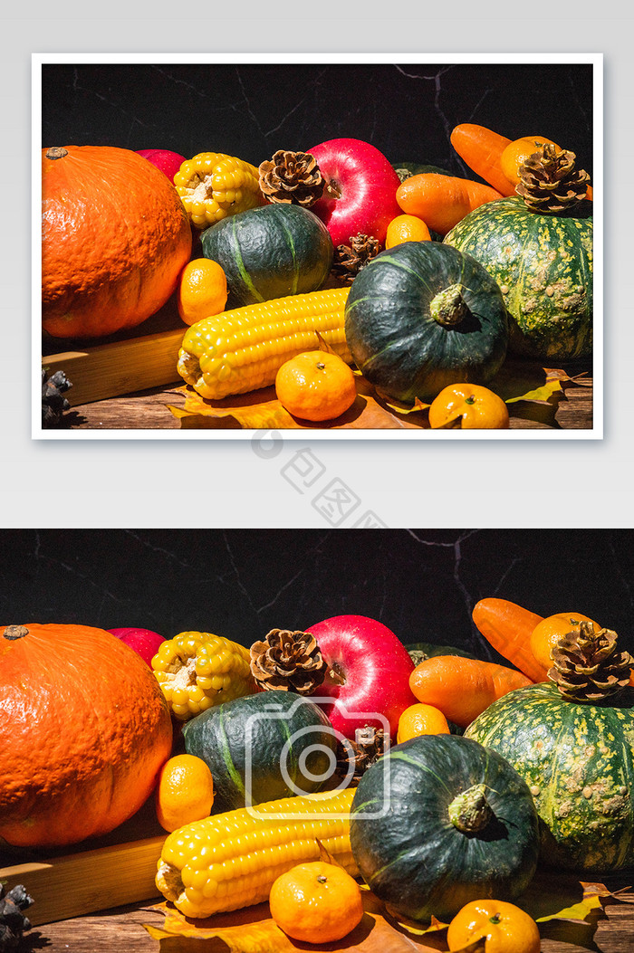 感恩节水果蔬菜南瓜摄影图