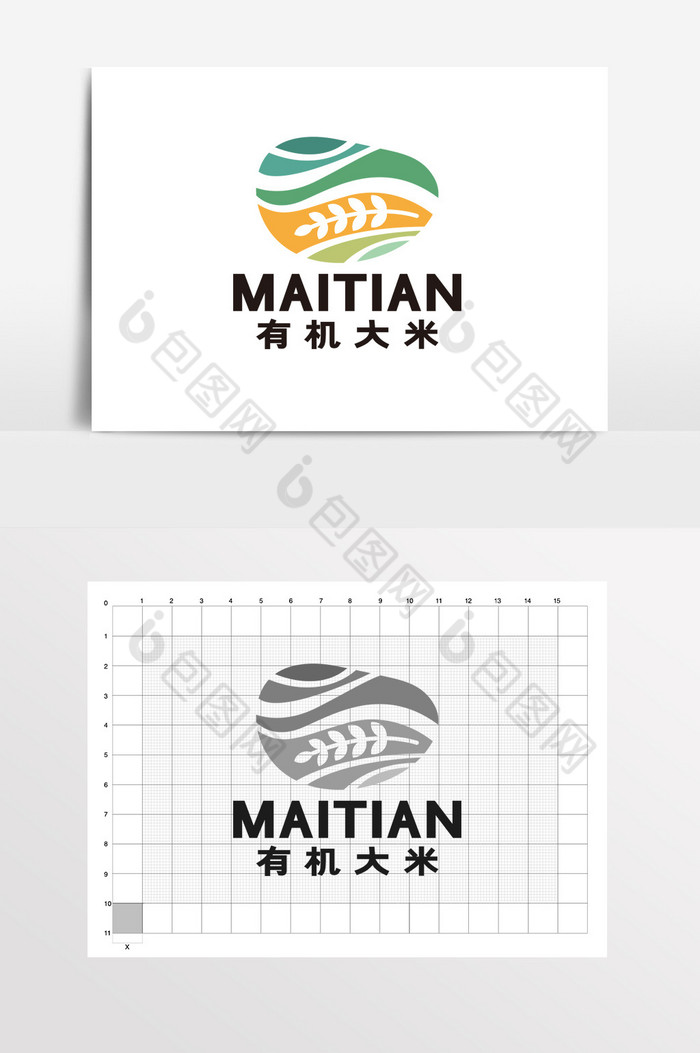 大米粮食有机农业logo标志vi