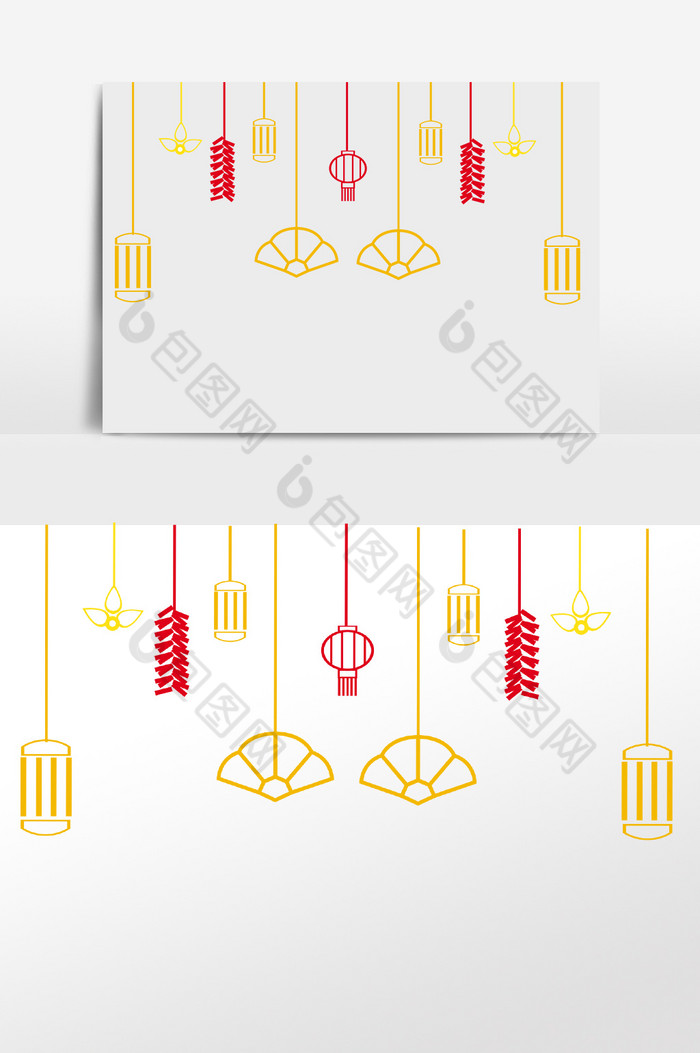 线性春节挂式装饰图片图片