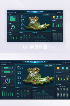 可视化大数据石油开采监管实UI网页界面