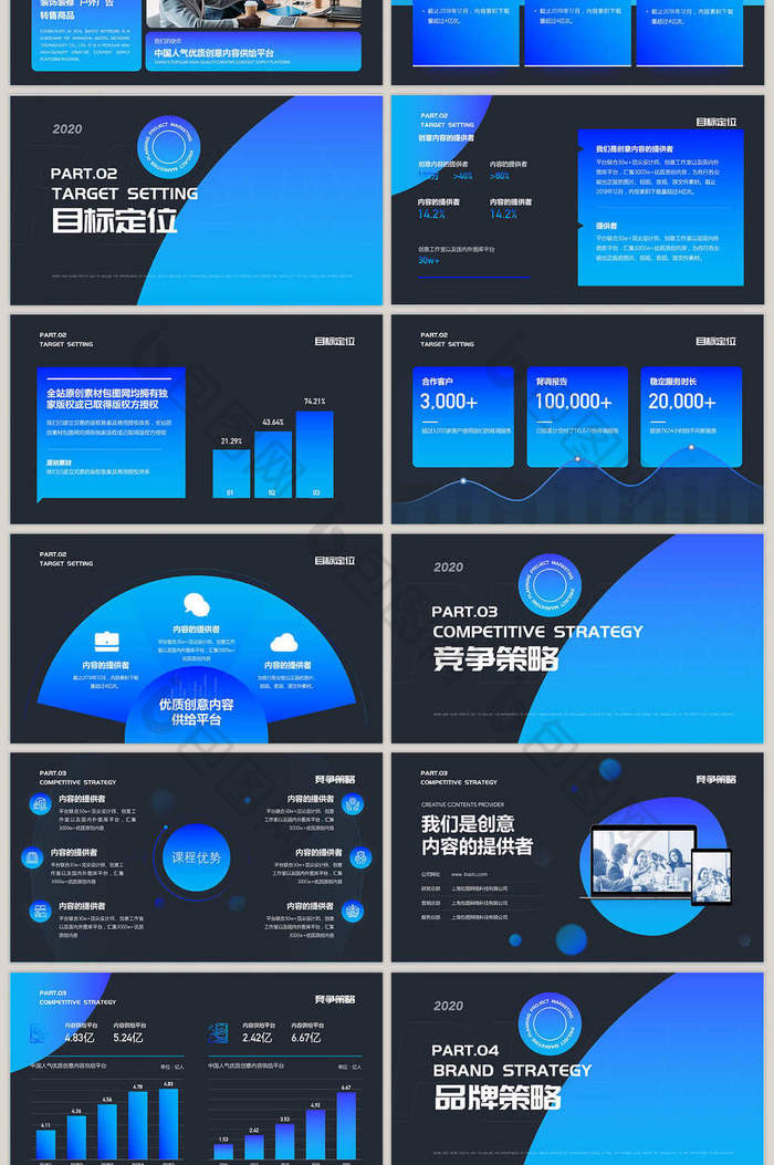 蓝色科技型商务营销策划书PPT模板