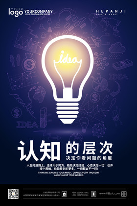 科技灯泡认知层次决定角度正能量海