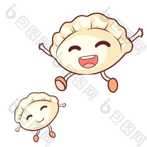 卡通可爱饺子跳舞元素动图GIF