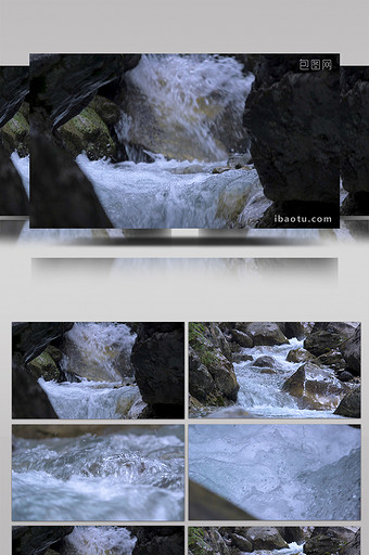 高清实拍清澈的河流素材图片