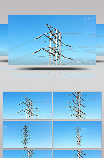 4K航拍电力输送铁塔视频素材图片