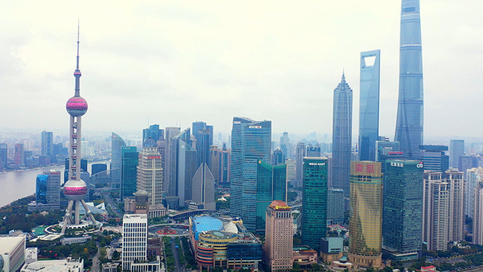 4K航拍上海城市建筑陆家嘴视频素材