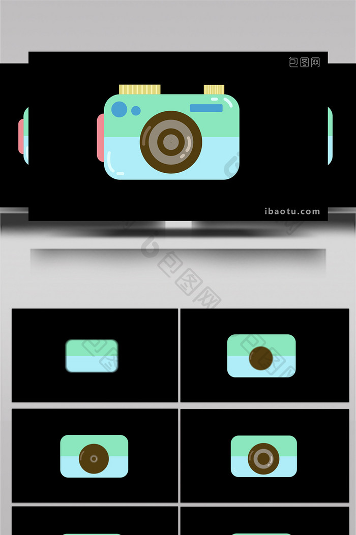 简约扁平画风可爱弹动效果生活元素类相机