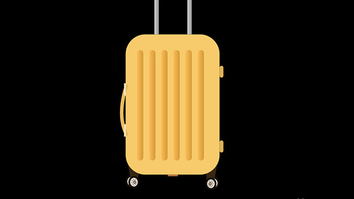 简约扁平画风可爱弹动效果生活元素类行李箱
