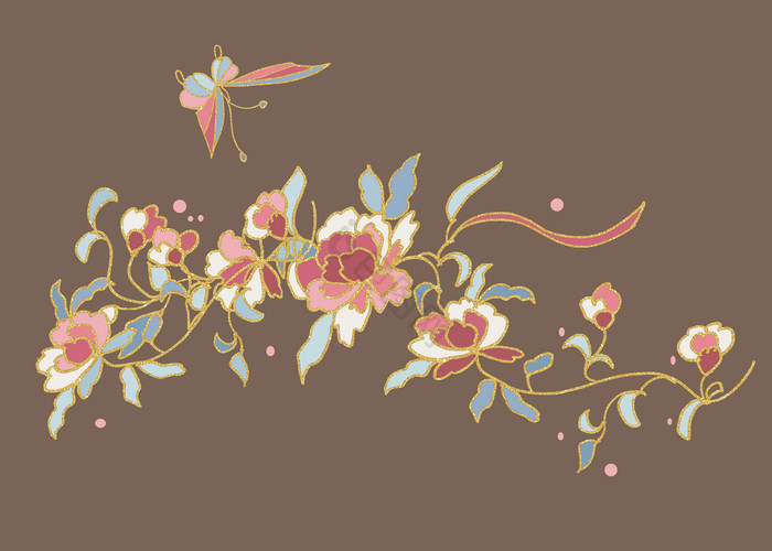 古风古装刺绣纹饰汉服