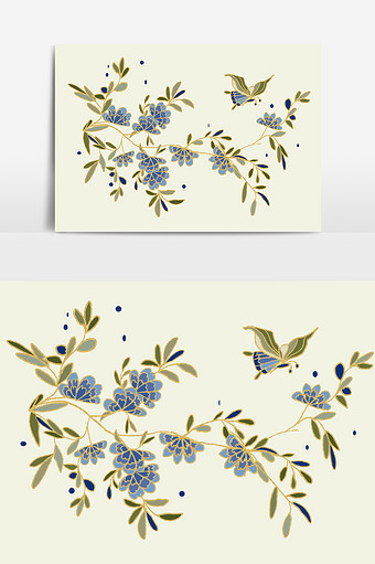 古风刺绣汉服花样