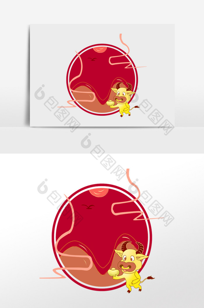 新年春节牛年边框
