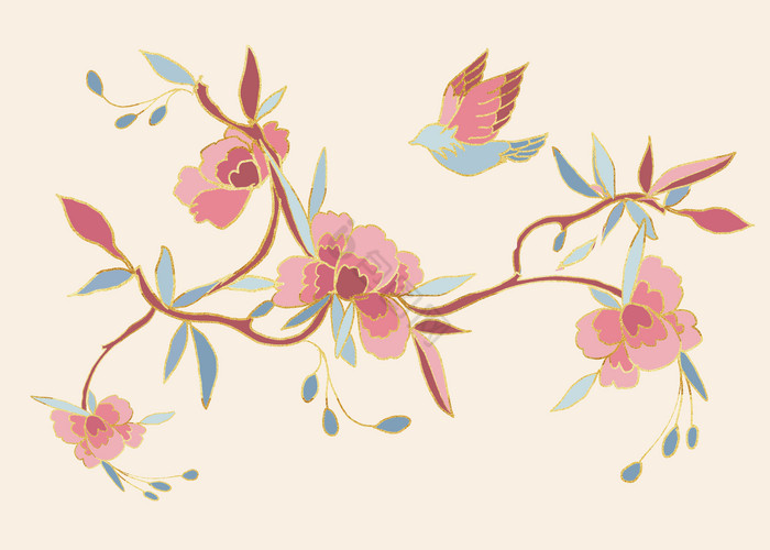 古风古装汉服刺绣纹饰花纹