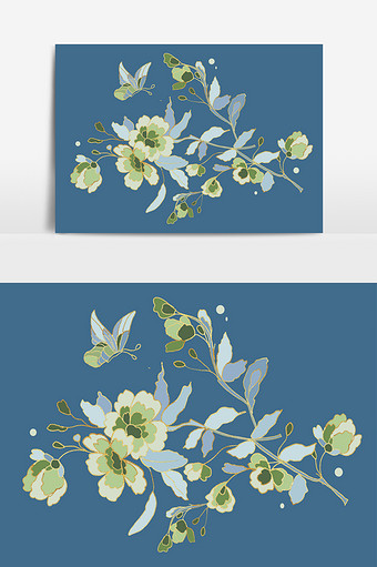 古代古风汉服刺绣纹饰图片下载