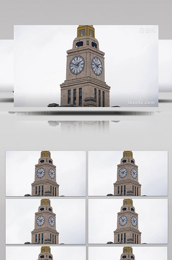 8K实拍上海外滩钟楼时间钟表转动延时图片
