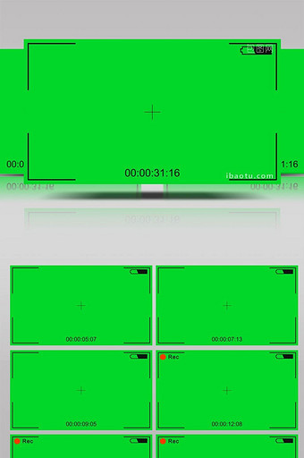 绿色抠像摄像机录制边框素材图片